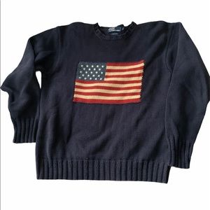 Men Navy Polo Sweater